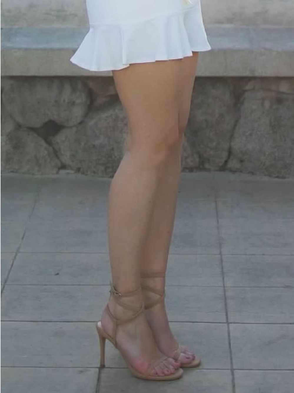 Nude Lace-Up Heels